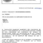 Autorizacion para uso de maquinaria por parte de los trabajadores